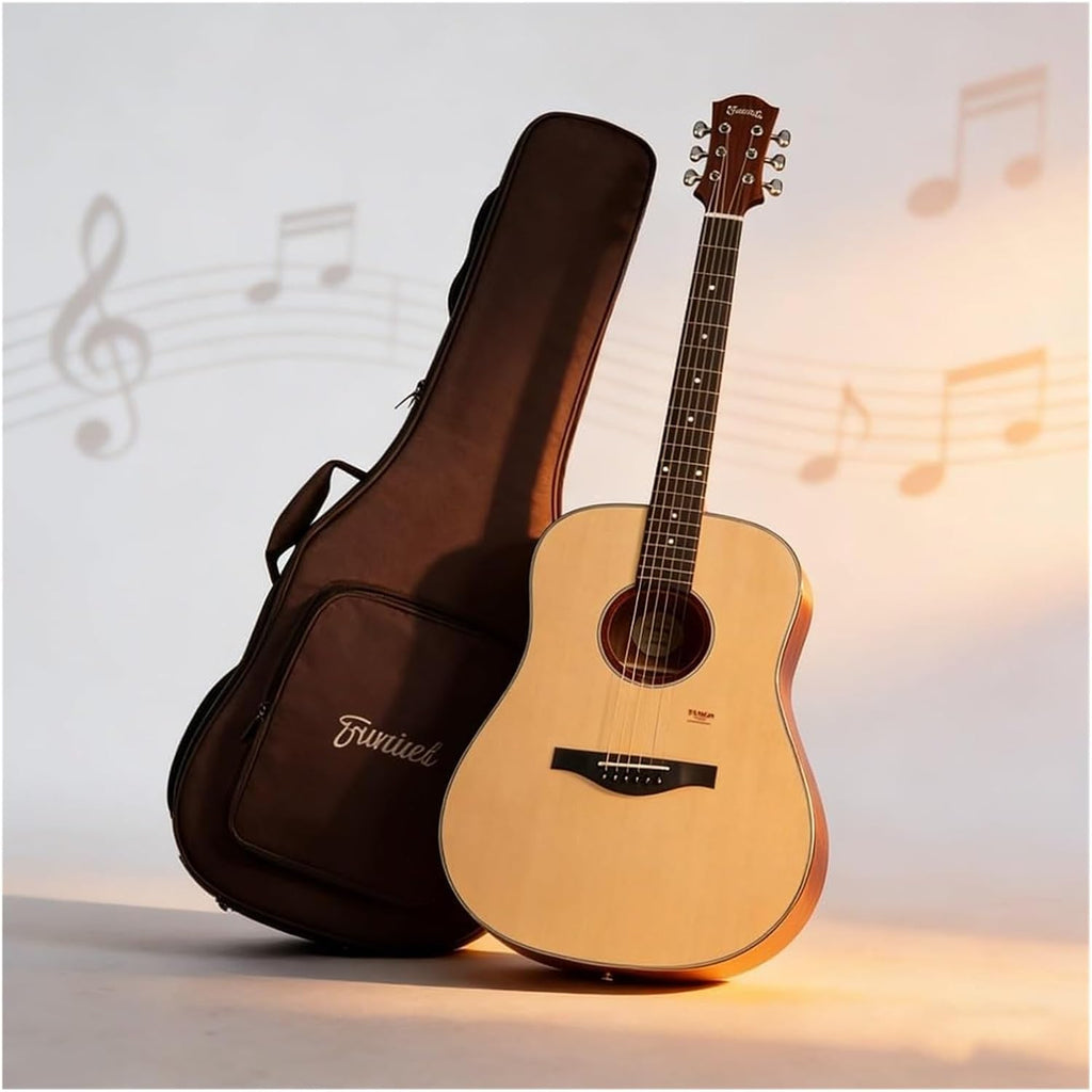 MXL&LJB 41' Acoustic Guitar for Beginner, Spruce Top Classical with Gig Bag and Other Accessories Lightweight Body Suitable for Adult Teen(Natural)