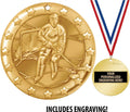 Crown Awards Hockey Medal, 2' Shiny Gold Hockey Medals for Kids with Free Custom Engraving