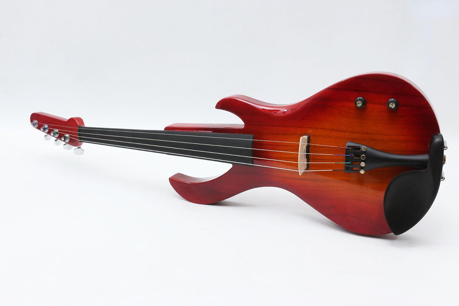 electric Viola 16 inch guitar-shaped Viola Solid Wood Body Ebony Fittings with case Bag, viola Bow, Rosin for Adults&Beginner&Students (Red)