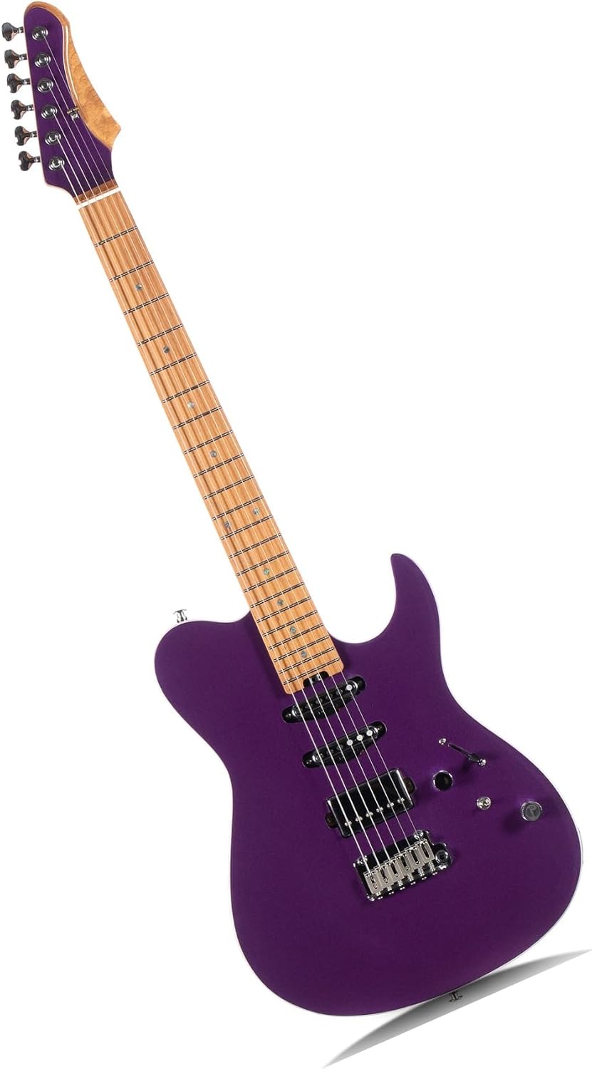 Electric Guitar Jazz Color Playing Instrument Suitable For Adult Beginners Professional Electric Guitar(Pink Purple)