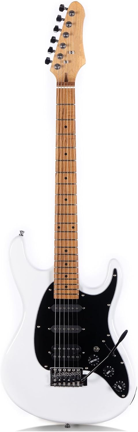 Electric Guitar Playing Instrument Professional Beginners And Adults Professional Electric Guitar(White)
