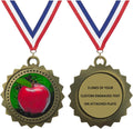 1 to 50 Packs Scholastic Apple Gold Medals Trophy Award with Free Custom Engraving D03-FCL403