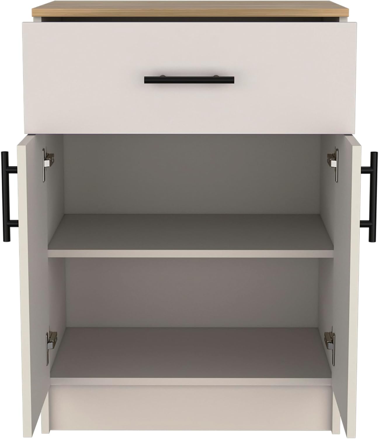24' Spacious Drawer Freestanding Storage Cabinet, Kitchen Storage Bakers Rack with Ready Assembly, Utility Food Cupboard with 2 Interior Shelves for Kitchen Organization, Multicolor