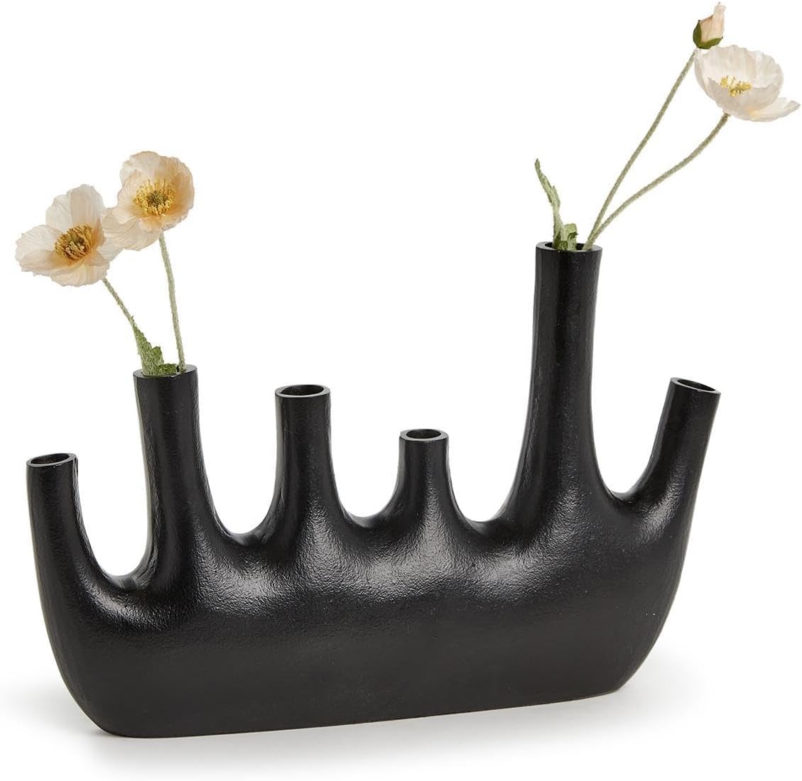 Two's Company Cosmo Black Pipe Decorative Vase, 11-inches Height, Aluminum, Home Decor Accessories