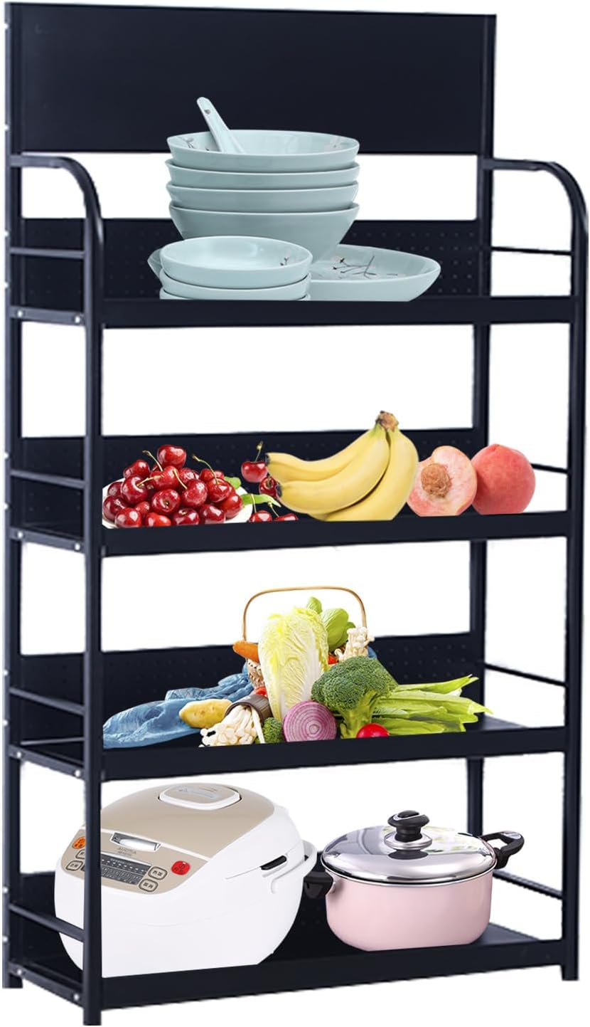 4-Tier Retail Display Racks, Metal Display Shelving, Heavy-Duty Standing Shelves for Supermarkets, Garages, Stores, Warehouses, Home & Kitchen, 31.4' W x 67' H