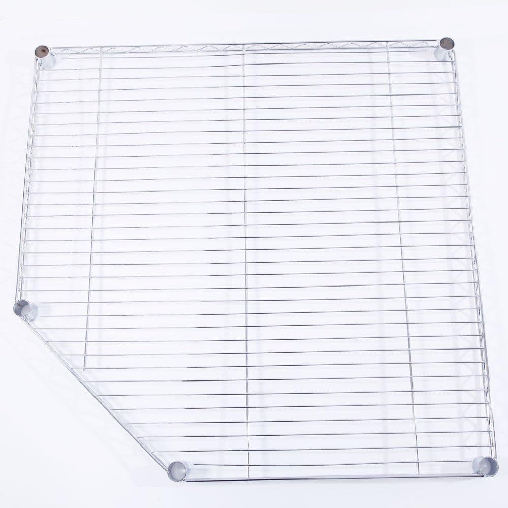 6-Tier NSF Corner Shelving/w Wheels, 28' D x 28' W x 72' H Heavy Duty Wire Steel Shelf Garage Storage Shelving Rack Chrome