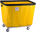 R&B Wire Products 418SO2 Plus 2-Anti-YEL 18 Bushel Protective Vinyl Basket Truck 2 Rigid 2 Swivel Casters Yellow - 44.5 x 32 x 38.75 in.