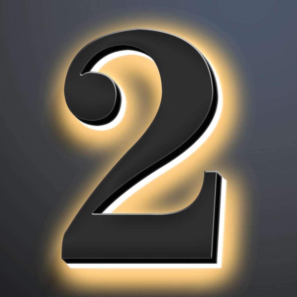 Backlit Illuminated LED House Numbers Upgrade Your Address Signs 16 Inch, Large Modern Light Up Address Numbers Signs, Stainlesss Steels Home Address Signs,2