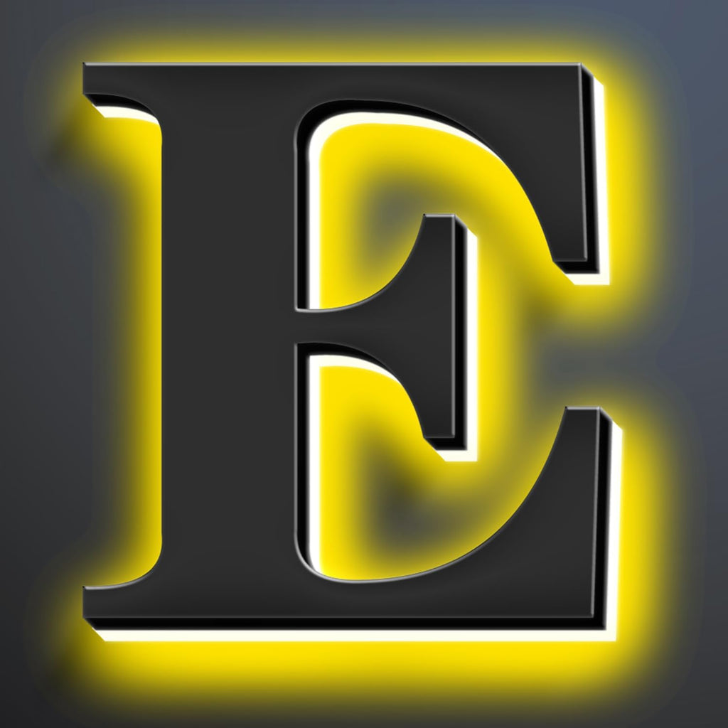 Backlit LED Illuminated House Numbers 20 Inch, Stainless Steel Hand-Polished For House Address Signs, Modern Light Up House Number, Metal Address Numbers With Lights,E