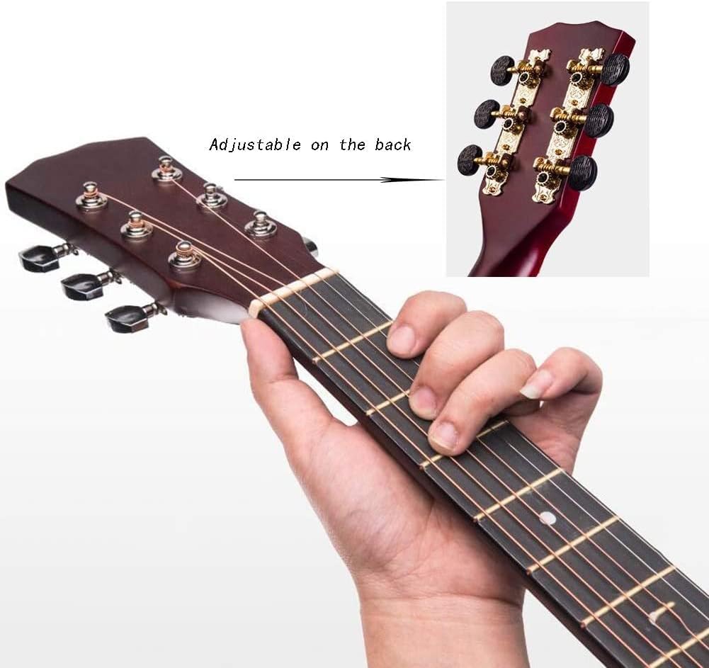 Full Size Guitar Acoustic Guitar Adult Beginner Practice 41 Inches Folk Pop Music Rock Loud Sound Travel Musical Instruments Beginner Acoustic Guitar Starter Package Student G (Orange Long