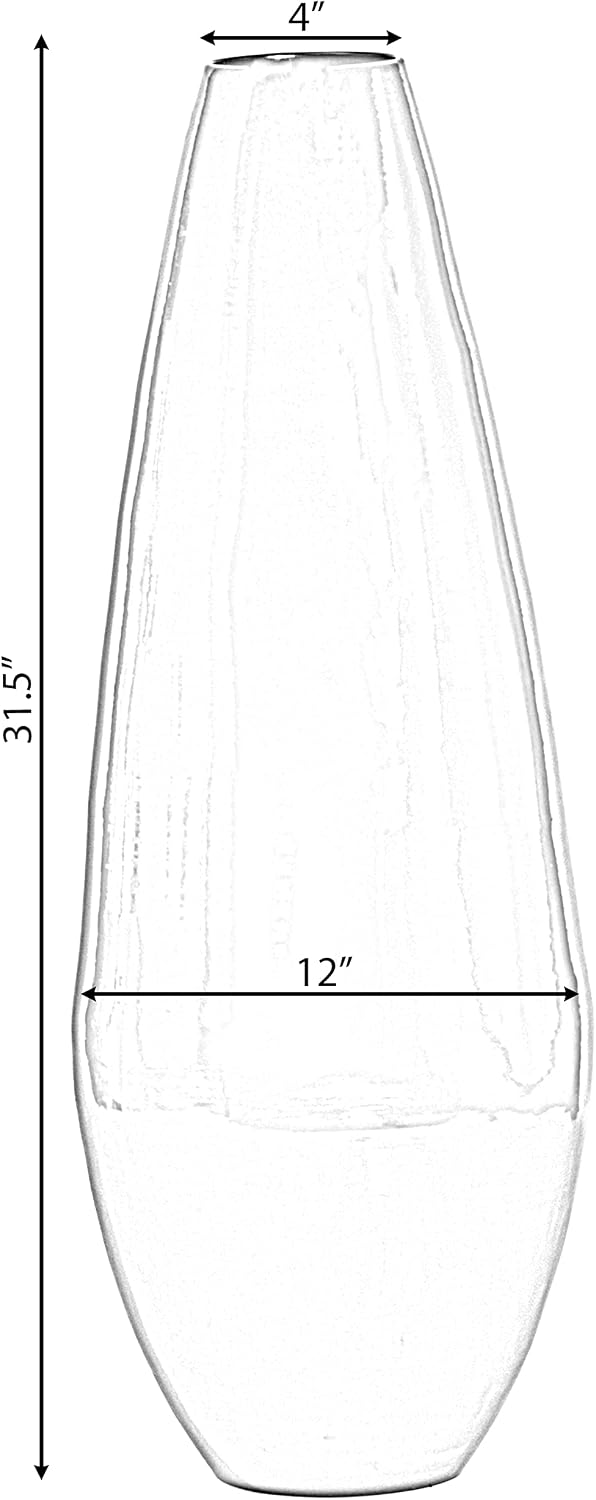 31.5' Spun Bamboo Tall Floor Vase - Sleek Metallic Finish, Elegant Home Decoration, Modern Accent Piece, Living Room Decor, Handcrafted Bamboo Art, Contemporary Interior Design, Unique Tall Vase