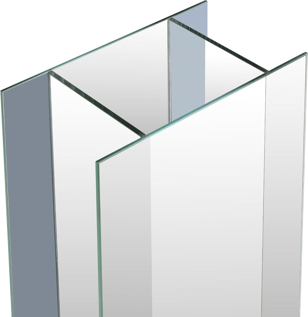 Large Floor Vase, 23.74' Tall Mirrored Vase Glass for Floor Silver Rectangular Decorative Vases Modern for Luxury Living Room Hallway Corner Decor