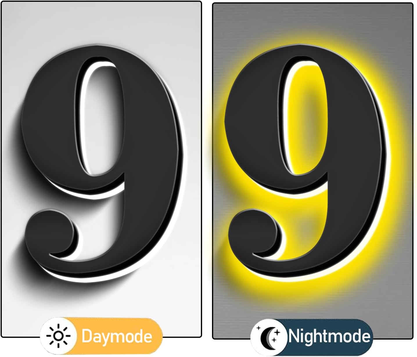 Backlit LED Illuminated House Numbers 20 Inch, Stainless Steel Hand-Polished For House Address Signs, Modern Light Up House Number, Metal Address Numbers With Lights,7