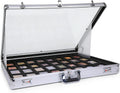Upgraded 34' x 22' Card Display Case, Trading Card Display Case with Aluminum Frame & Acrylic Side Panels, Dual Security with Combination & Key Lock, Perfect for Trade Shows & Card Display(Sliver)