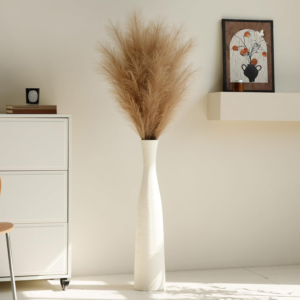 Ceramic Tall Floor Vase, 29' Tall Terracotta Large Decorative Vases for Rustic Modern Boho Home Decor, Living Room Decoration, Big Standing Vase for Pampas Grass, Flowers, Dried Flowers