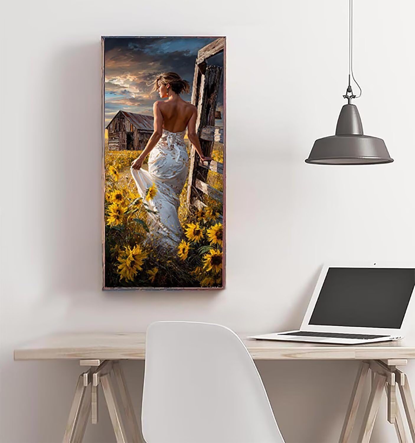 Flower Diamond Art Kits for Adults, Diamond Painting Woman Gem Arts and Crafts for Adults Beginners, DIY 5D Square Drill Crystal Dots Embroidery Paintings Pictures, Home Wall Decor 40x80in yz2-q10