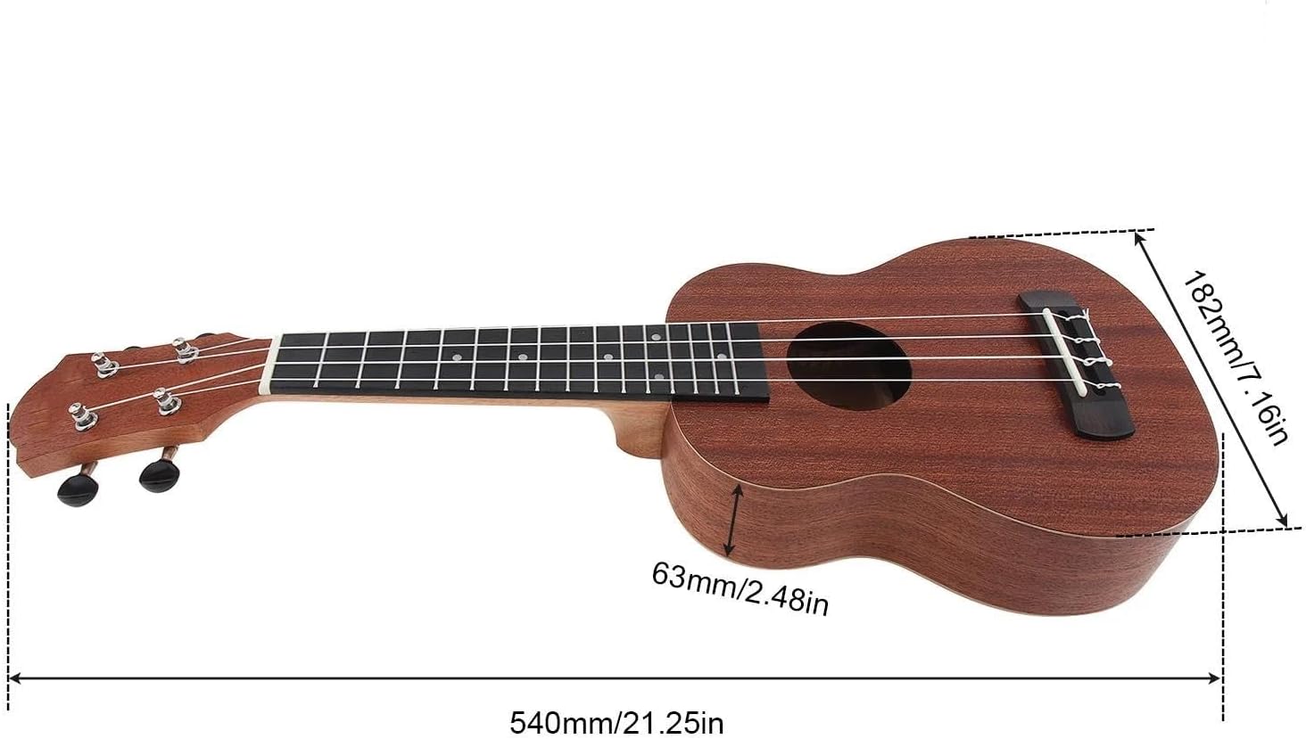 Adult Ukulele 21 Inch Treble Ukulele Sapele Wood 15 Fret Four Nylon Strings Hawaii Guitar String Musical Instrument