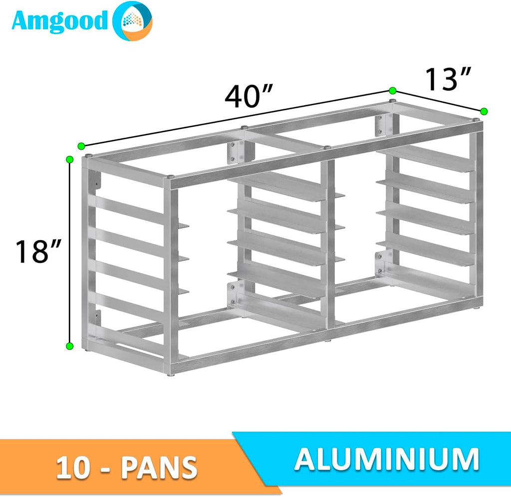 AmGood Wall Mounted Sheet/Bun Pan Rack - 40' x 13' x 18'. Fits 10 Half Size Pans. NSF