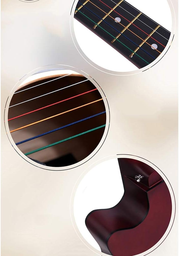 Etlegor Classical Guitar Steel String Full Size 38in Beginner Guitar Kit with Gig Bag, Strings, Picks Portable Travel Guitar,10 Colors (Color : B)