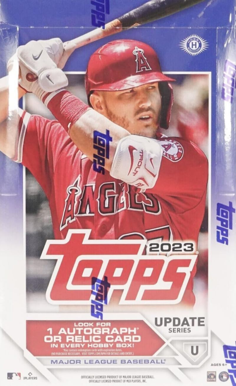 2023 Topps Update Series Baseball Factory Sealed Hobby Box 20 Packs of 12 Cards. 1 3-Card Silver Mojo Pack. 1 Relic or Auto per box. See Scans for more info on this great product.