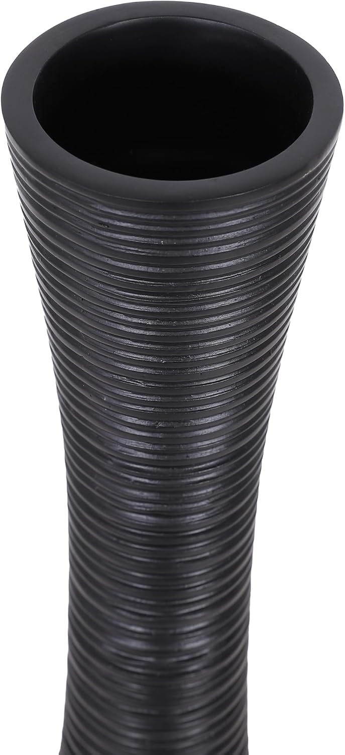 Leewadee Decorative Tall Floor Vase for Living Room Decor, 34 inches, Black, Resin