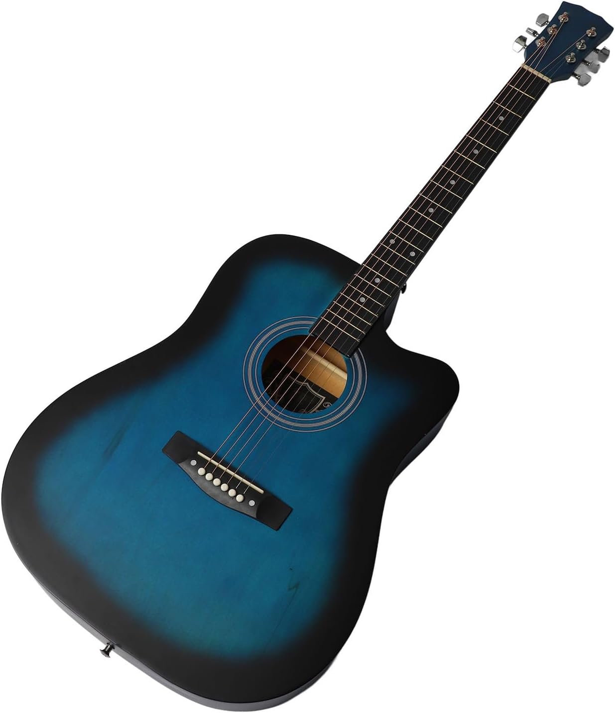 WALFRONT 41 Inch Acoustic Guitar Kit Basswood Beginner Guitar with Picks Capo Strings Strap Bag for Kids Adults Beginners