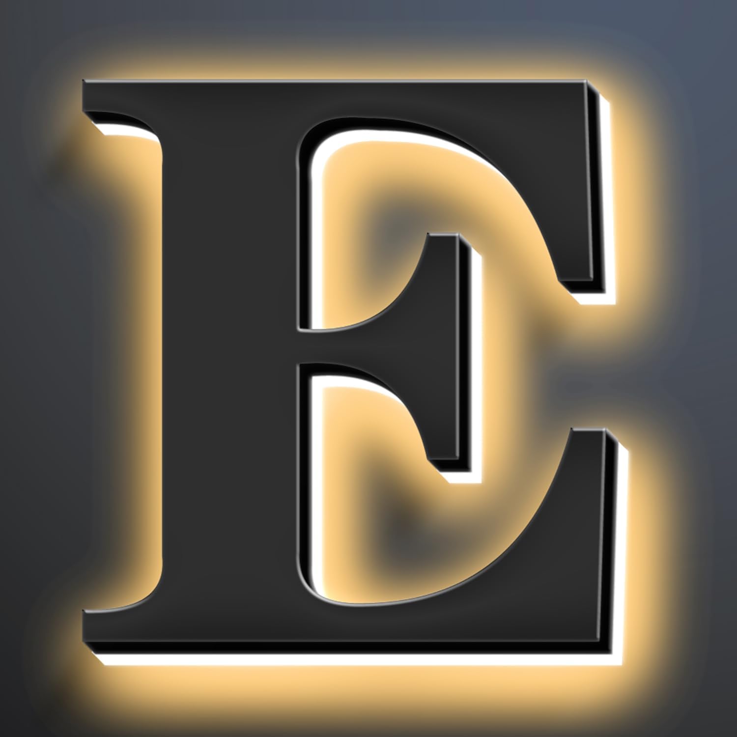 Backlit Illuminated LED House Numbers Upgrade Your Address Signs 16 Inch, Large Modern Light Up Address Numbers Signs, Stainlesss Steels Home Address Signs,E