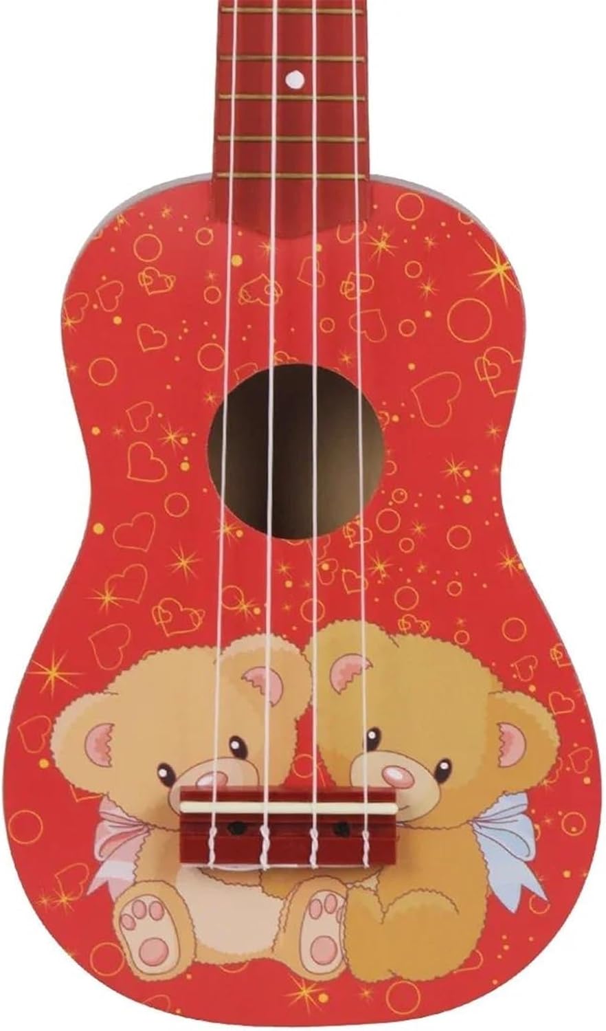 21Inch Ukulele Hawaiian Guitar Cartoon Fruit Ukulele Beginner Mini Guitar Stringed Musical Instruments Gift Ukulele Bundle Kit(PInk Bear)