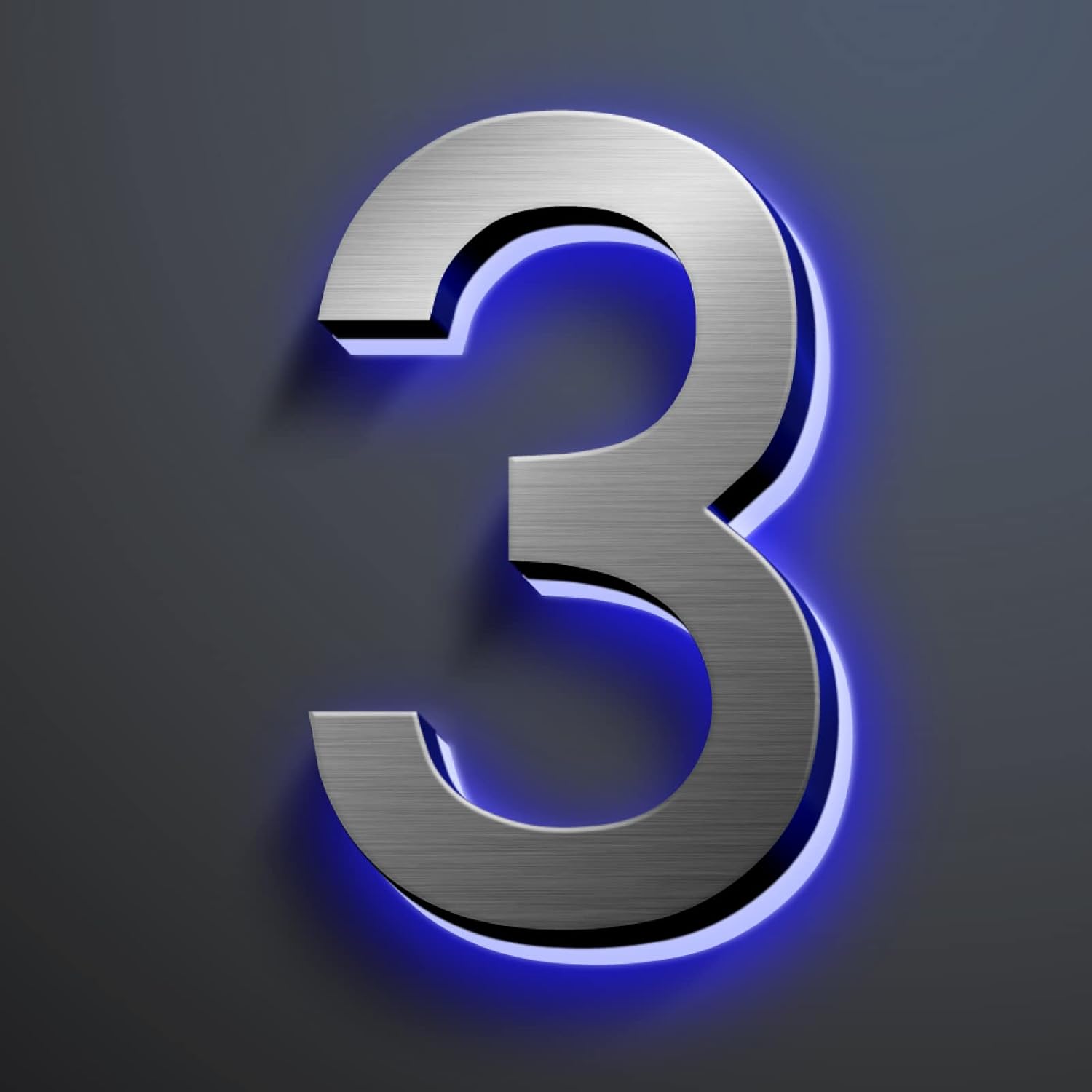 14' House Numbers Plaques With Lights, Modern Backlit LED Illuminated Address Numbers Plaques, Light Up House Address Numbers For Wall,4