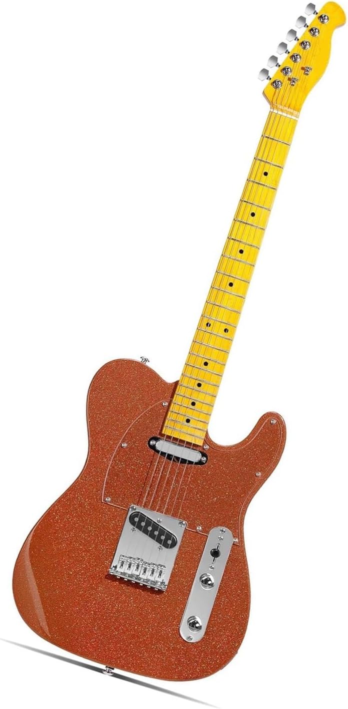 Professional Shiny Colored Electric Guitar With Mahogany Solid Professional Electric Guitar(Rose Gold)
