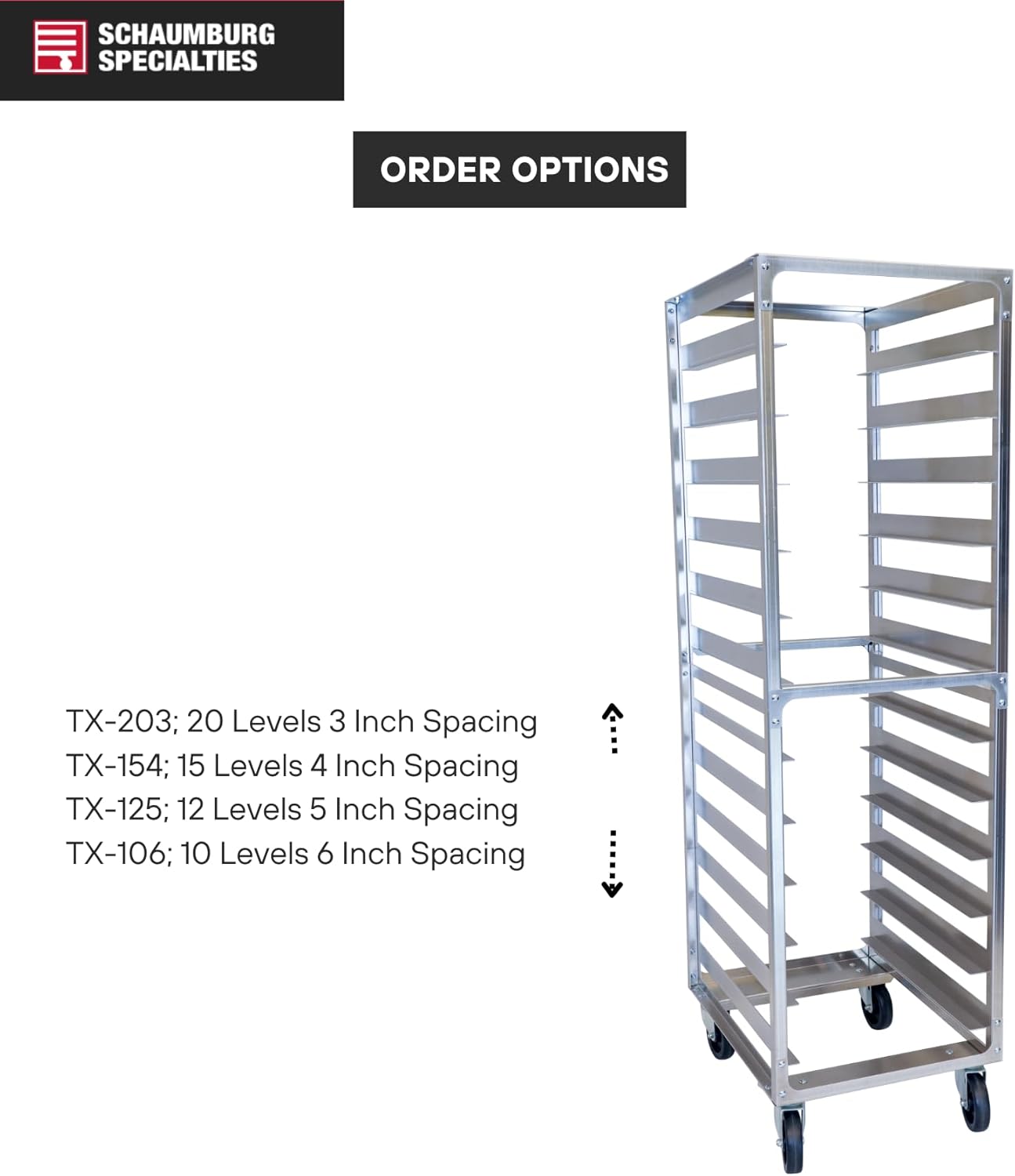 20 Pan 3' Spacing Commercial Aluminum Bun Racks, NSF Listed Heavy Duty Speed Rack for Bakery, Restaurant & Catering, 20 Tier 20.5' x 26' x 70' Speed Rack with Heavy Duty Plate Casters