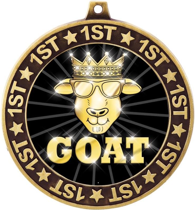 Crown Awards 2.75' 1st Place G.O.A.T. Shadow Medal Award, Gold Trophy Medal