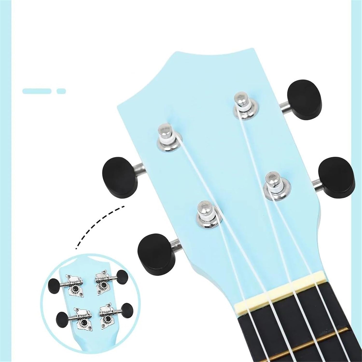 Adult Ukulele 21 Inch Ukulele Hawaiian Guitar Cartoon Fruit Ukulele Beginner Mini Guitar String Instrument(Blue)