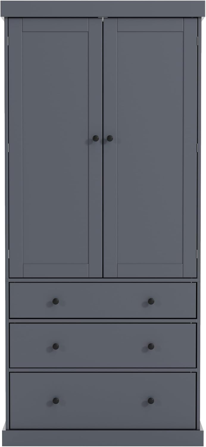 Ball & Cast 77' Freestanding Kitchen Pantry with 3 Drawers and Adjustable Shelves,Tall Cupboard Storage Cabinet with 8 Door Shelves, for Kitchen,Dining Room,Living Room,Apartment,Gray