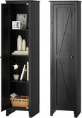 Giantex 72-Inches Narrow Storage Cabinet, Tall Bathroom Floor Cabinet with 4 Shelves, Barn Door, Anti-tilt Device, Raised Feet, Slim Storage Unit for Small Spaces, Living Room, Home Office, Kitchen