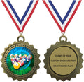 1 to 50 Packs Billiards Gold Medals Trophy Award with Free Custom Engraving D03-MY409
