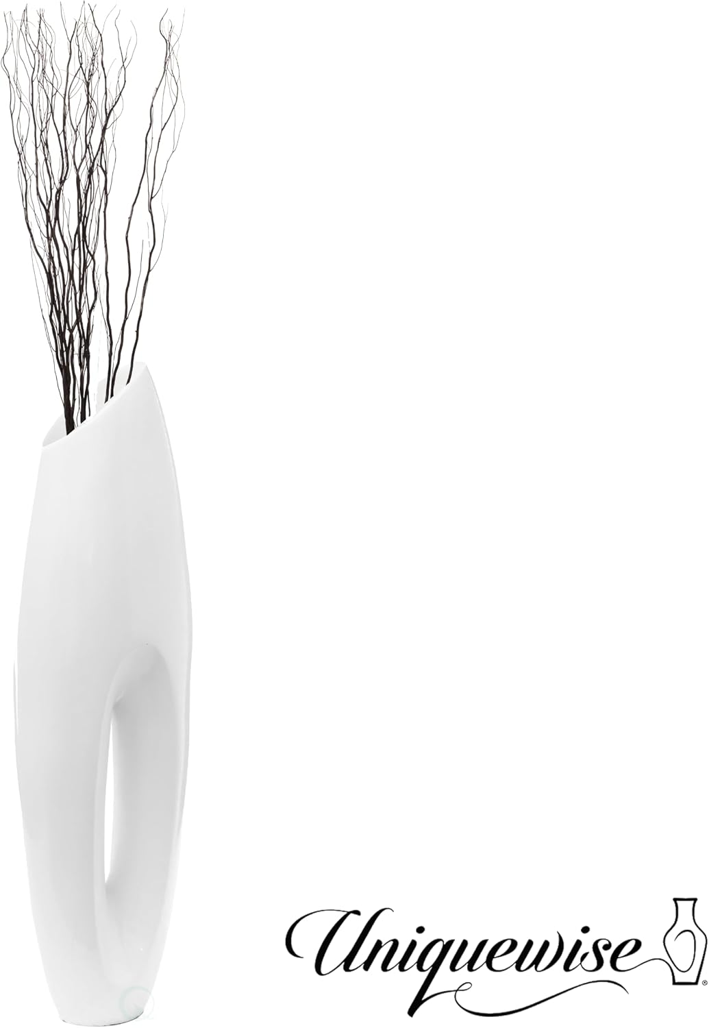 Tall Floor, Modern White Large Floor, 40-inch Vase, Decorative Lightweight , Home Decor, for the Entryway, Dining Room, Living Room, or Bedroom, Fill with Pampas Grass, Large