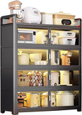 Kitchen Storage Rack with Doors, Corner Bakers Racks, Kitchen Shelving Unit Double Door Magnetic Design, for Kitchen, Dining Room(Large)