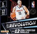 2023-24 Panini Revolution NBA Basketball Factory Sealed Chinese New Year Hobby Box 12 Packs of 5 Cards. Look for Rookie Cards of Ausar Thompson, Amen Thompson, Victor Wembanyama and Others. Look for rare Parallels. See Scans for more details.