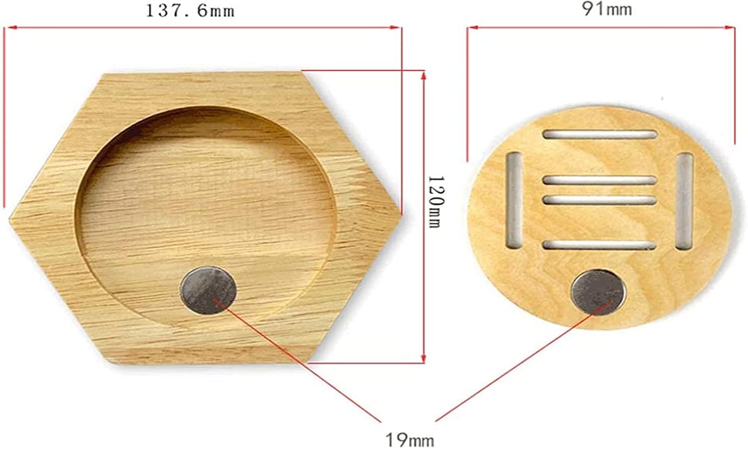 Hexagonal Medal Display Frame 24Pcs/Set Wood Medal Hanger Display Box Punch-Free Creative Stitching Sports Medal Holder, for Military/War/Sports Medal,18pcs