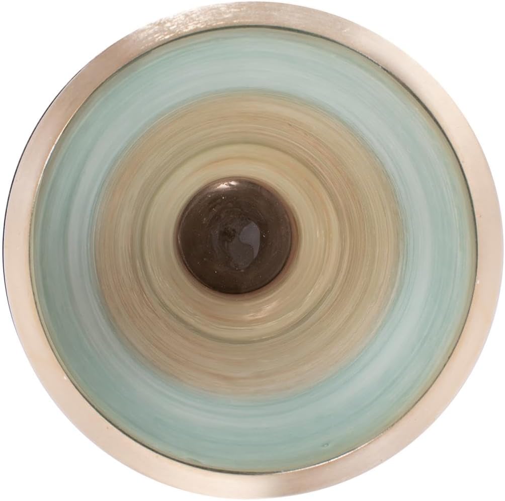 Howard Elliott Collection Multicolor Capri Stripe Flared Glass Vase for Flowers, Modern Abstract Decorative Flared Vase for Weddings, Floral Arrangements & Decoration, Large, 23.75 x 10.5 x 10.5 Inch