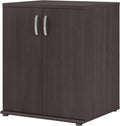 Bush Business Furniture Universal Floor Storage Cabinet with Doors and Shelves in Storm Gray, Vertical Office Storage Unit with Adjustable Shelving for Workspace