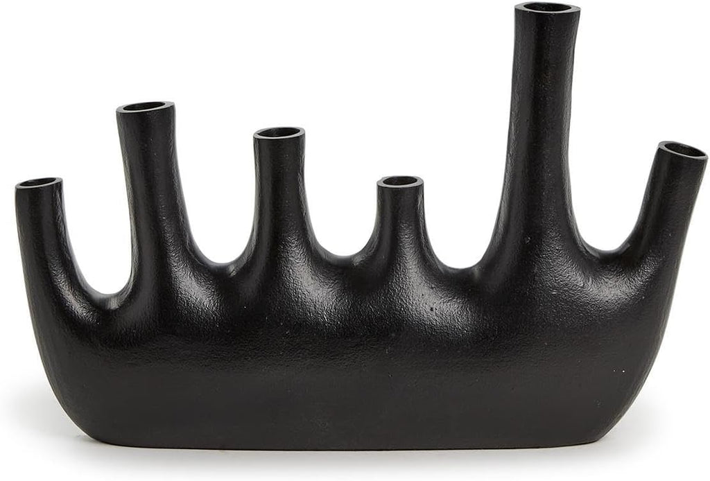 Two's Company Cosmo Black Pipe Decorative Vase, 11-inches Height, Aluminum, Home Decor Accessories