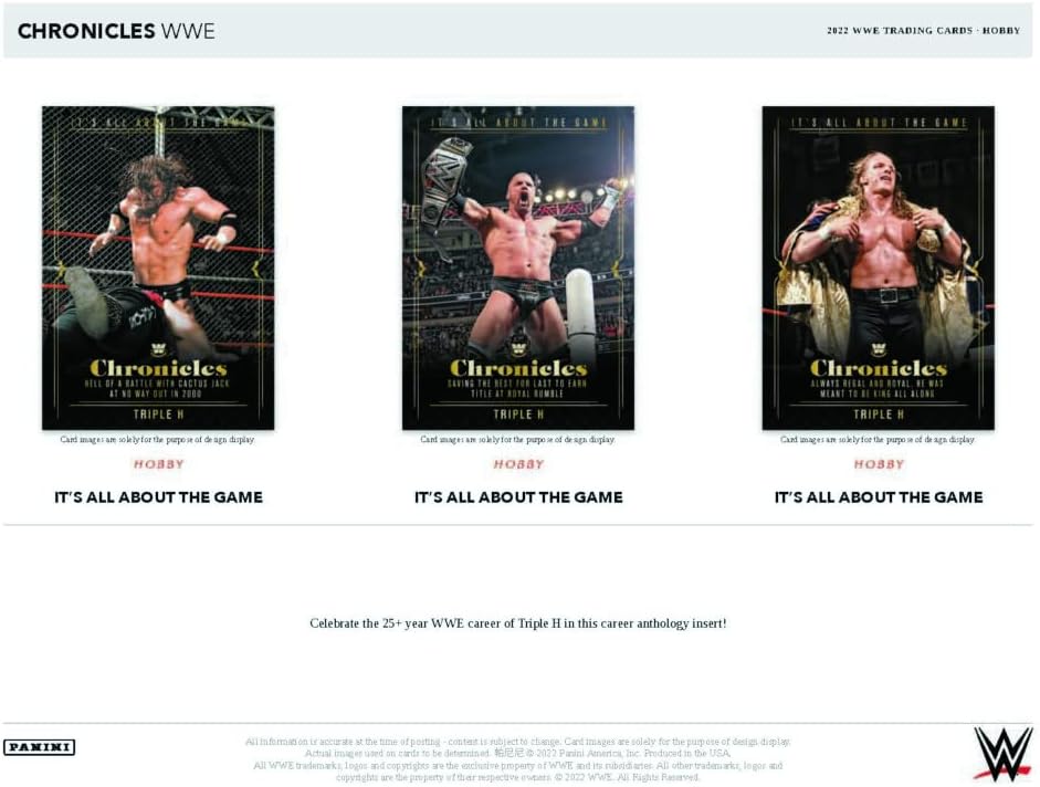 2022 Panini Chronicles WWE Hobby Box (6 Packs/8 Cards: 2 Autos)