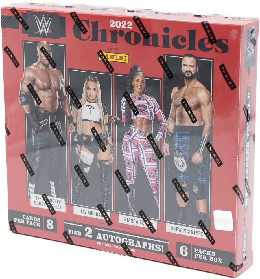 2022 Panini Chronicles WWE Hobby Box (6 Packs/8 Cards: 2 Autos)