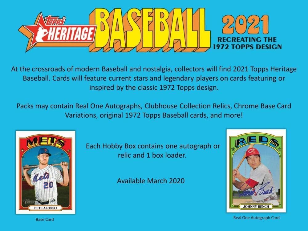 2021 Topps Heritage MLB Baseball HOBBY box (24 pks/bx)