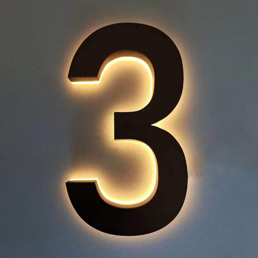 14' Illuminated LED House Numbers For Outside, Backlit LED Address Signs For Home, LED Address Lights For House, Light Up House Number Sign For Outdoor,E