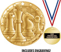 Crown Awards Chess Medal, 2' Shiny Gold Chess Medals for Kids with Free Custom Engraving