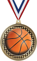 2.75' Basketball Medal Award, Gold Vega Basketball Team Trophy Award Includes Free Neck Ribbon Prime