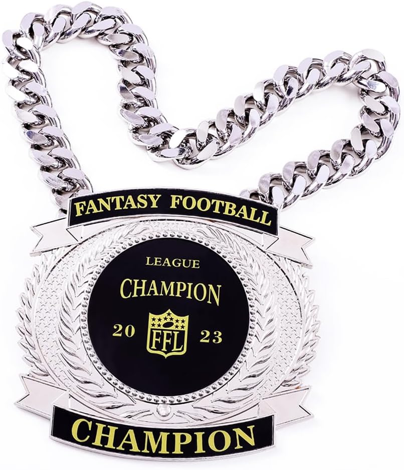 Fantasy Football Championship Chains Award, Champ Chains Award Winner Prize Trophy, 7-3/4″ x 7″ Large Champ Medal